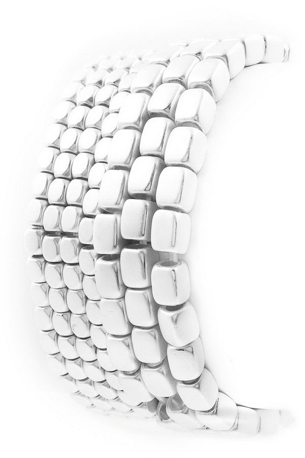 Beaded Metal Stretch Bracelet