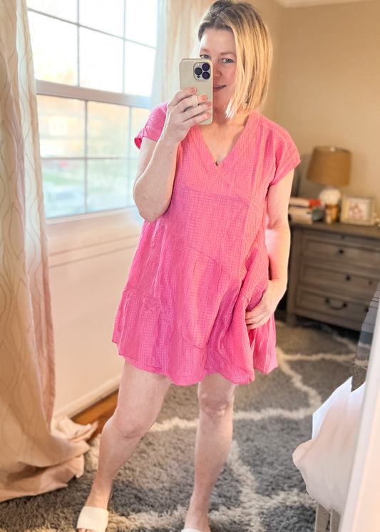 Textured Asymmetrical Line Dress