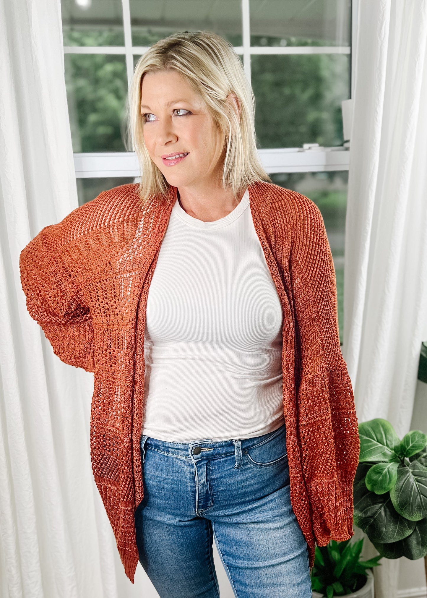 Knit Netted Cardigan (2 colors)