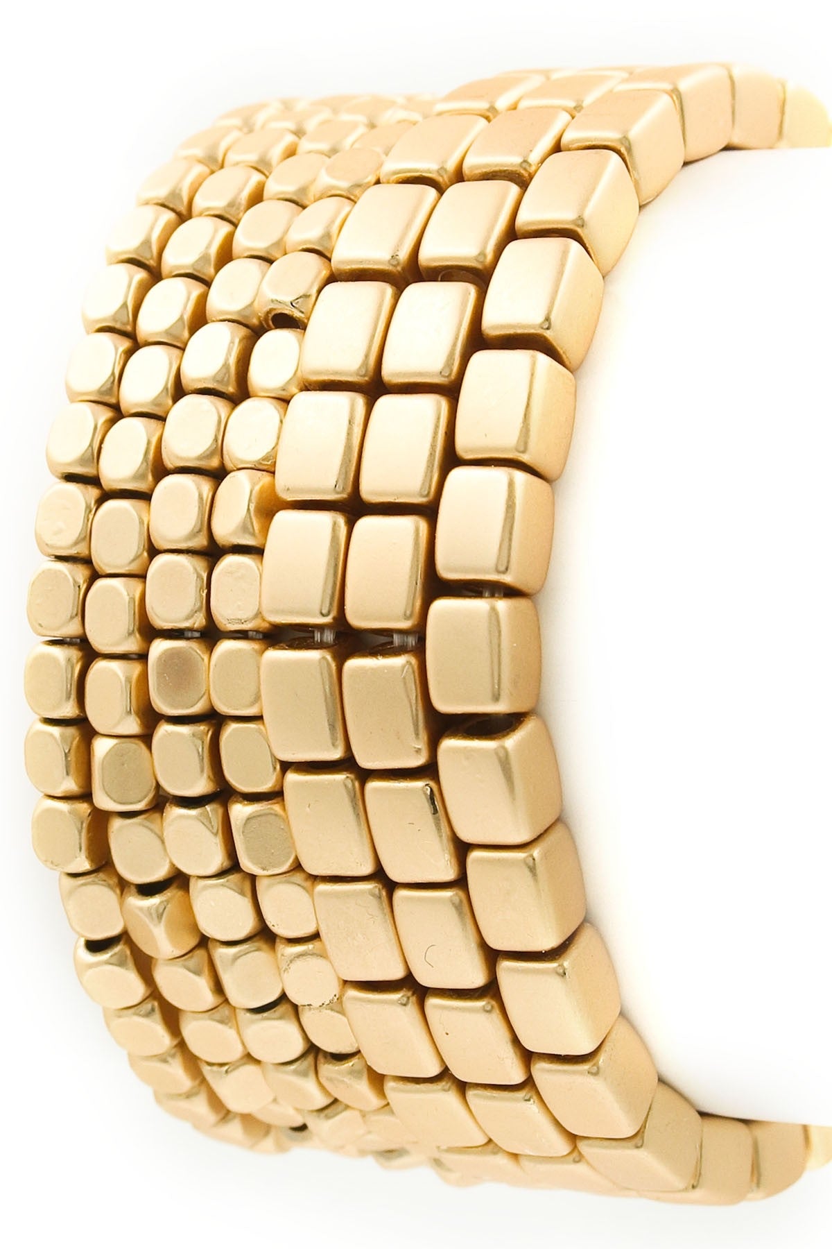 Beaded Metal Stretch Bracelet
