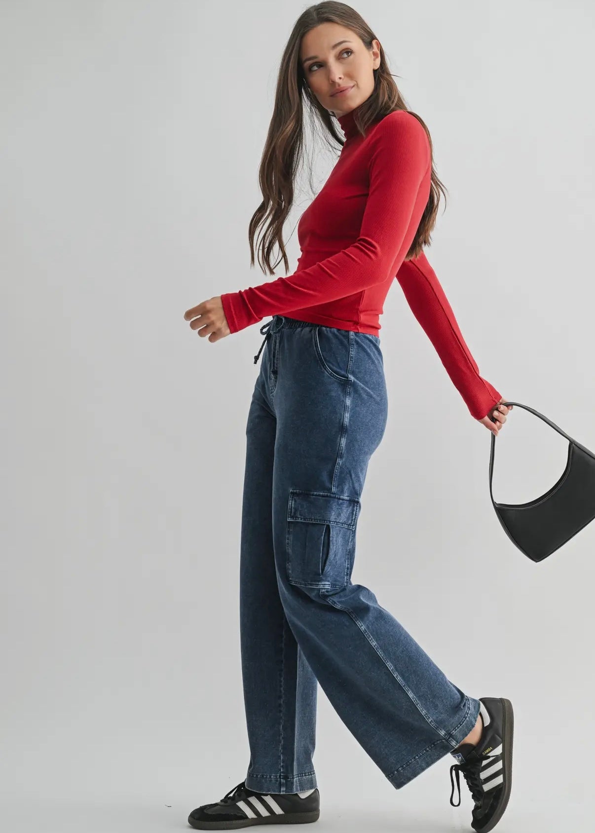 Red Micro Ribbed Top