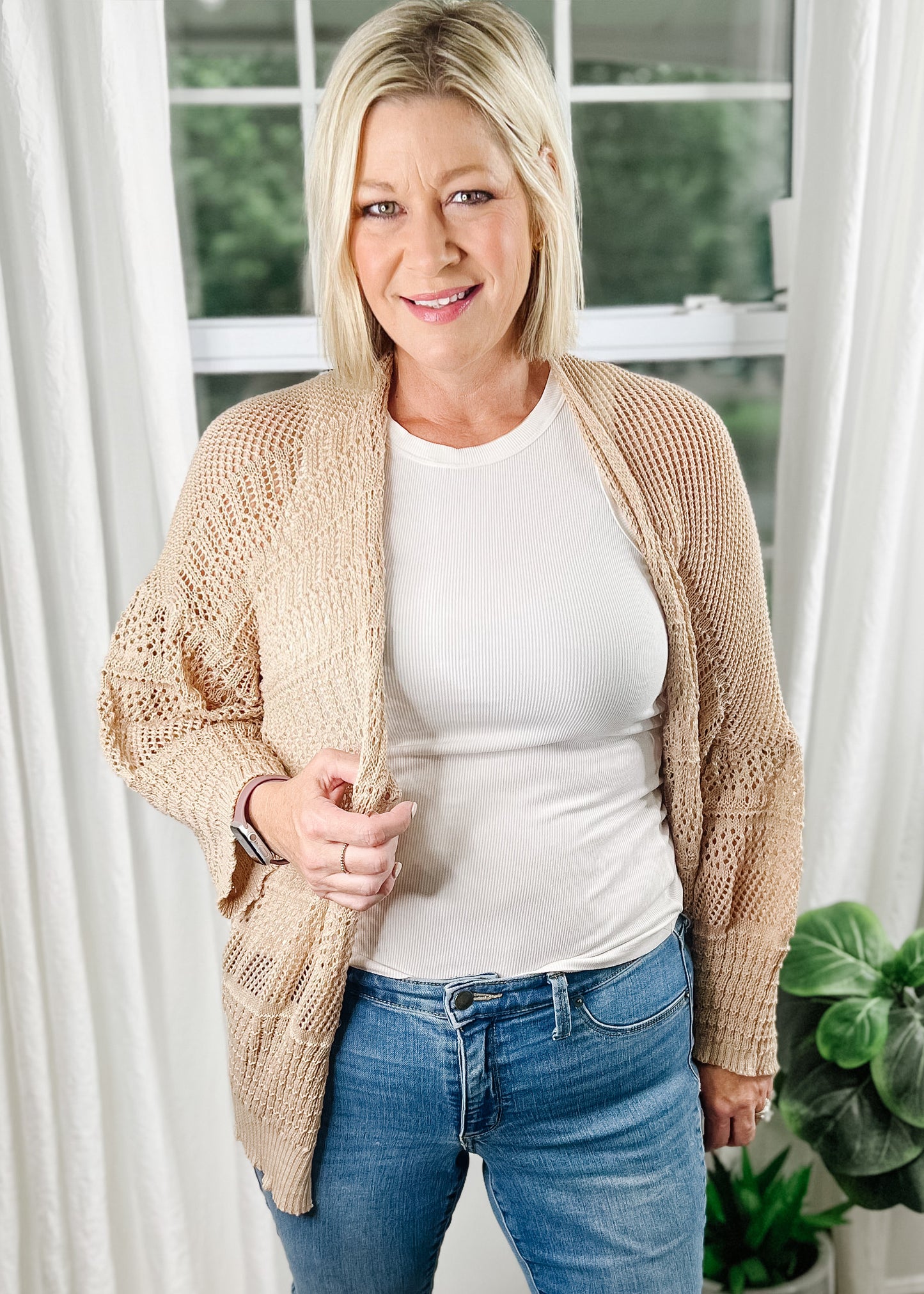 Knit Netted Cardigan (2 colors)