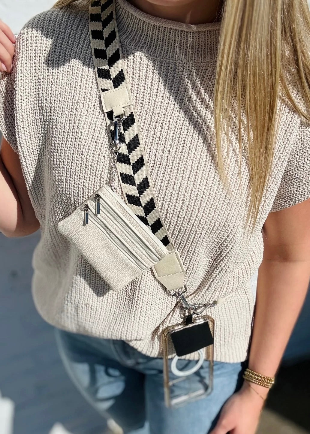 Phone Crossbody Strap W/Zipper Pouch