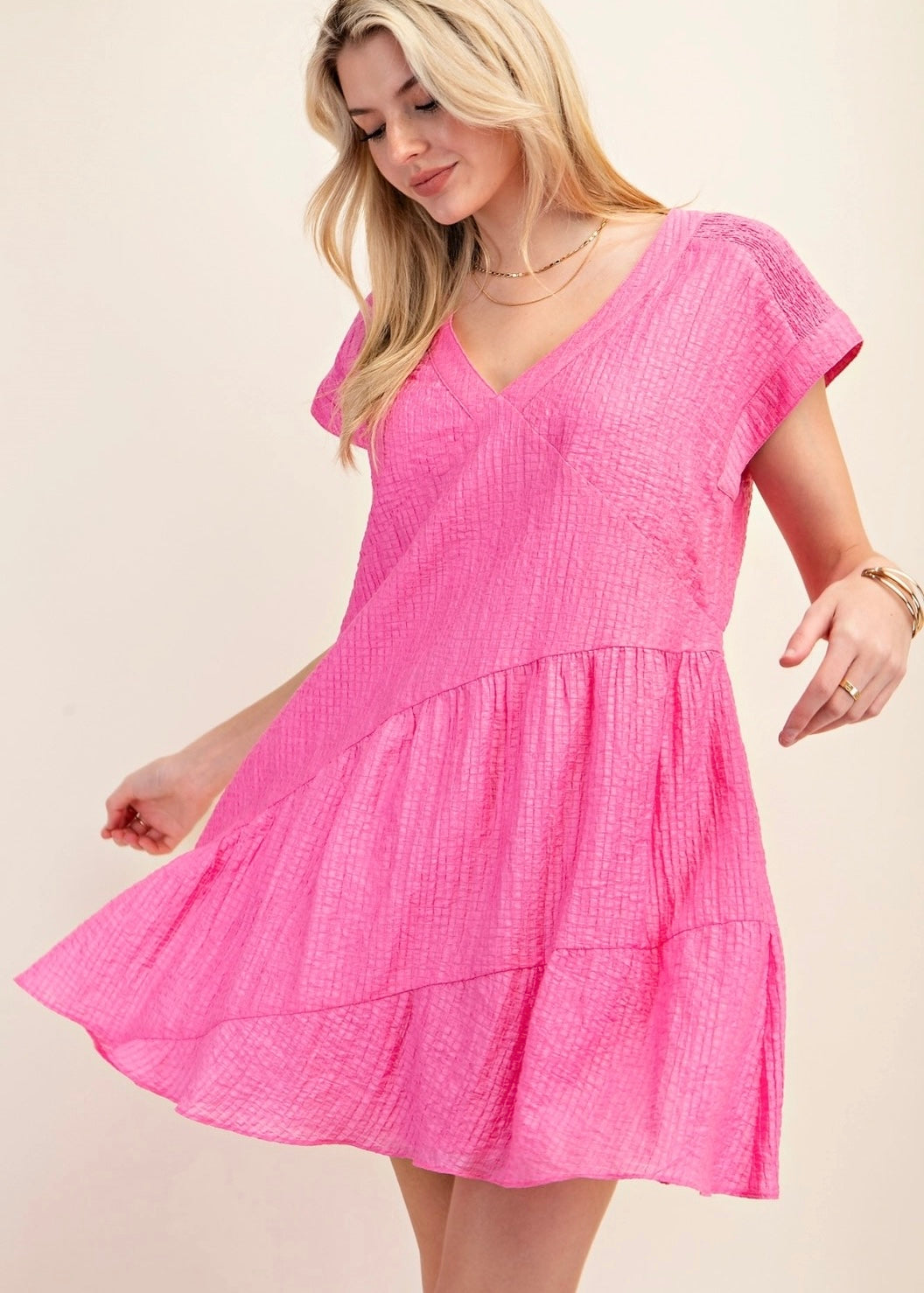 Textured Asymmetrical Line Dress