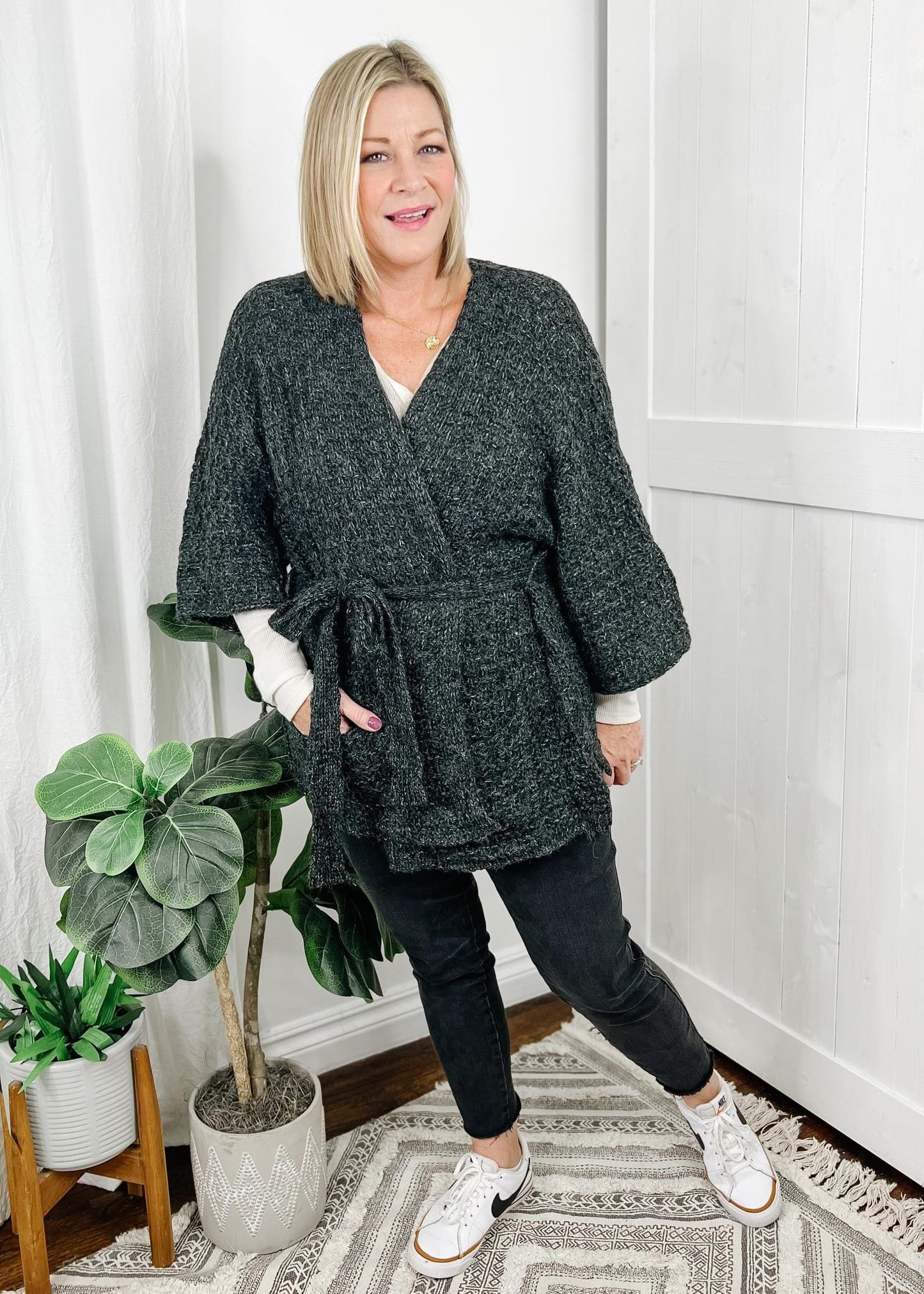 Bell Sleeve Knit Cardigan