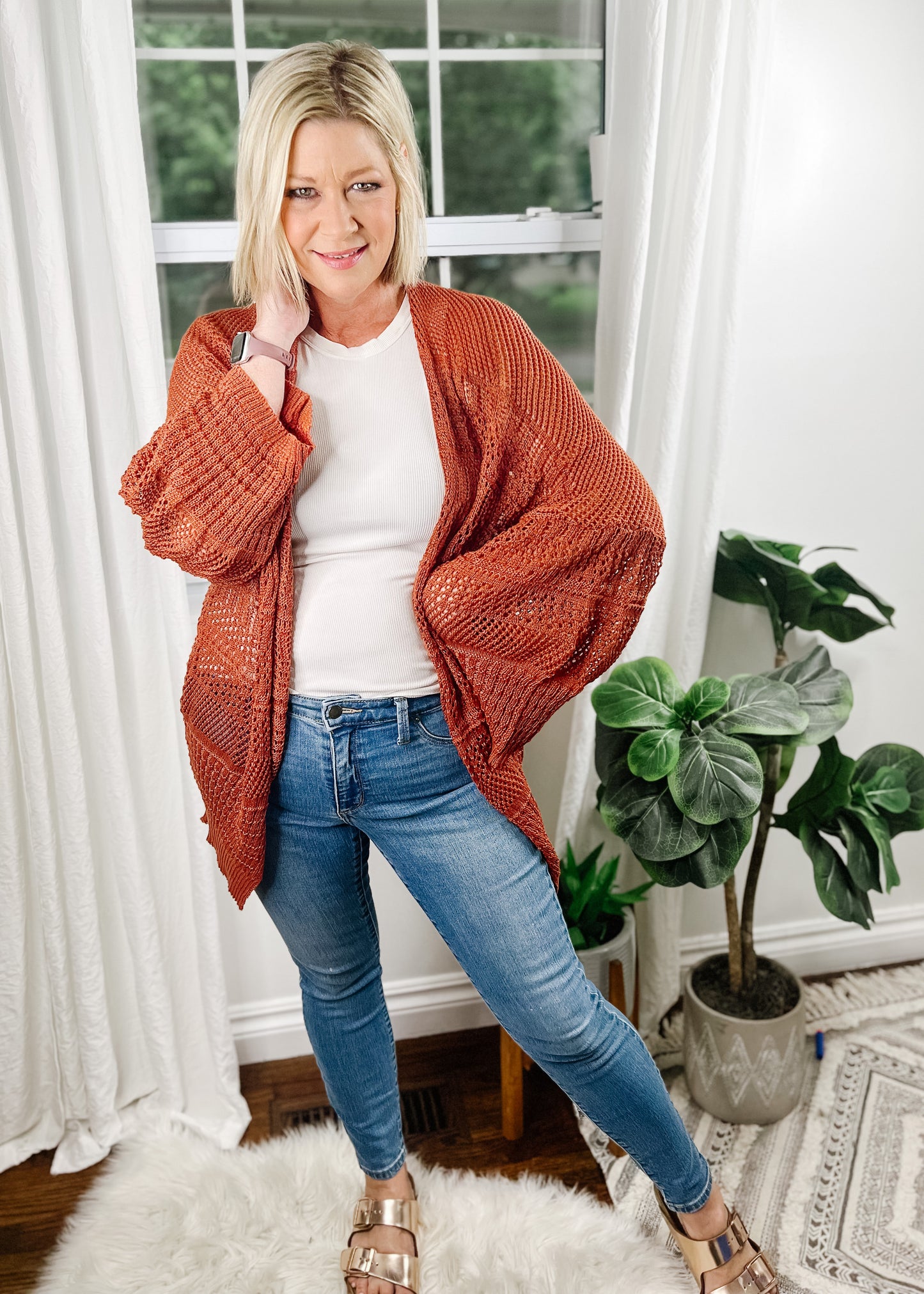 Knit Netted Cardigan (2 colors)