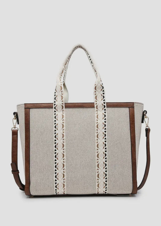 Canvas Tote with Contrast Straps