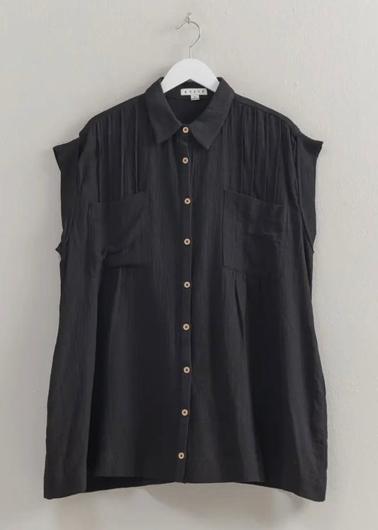 Black Gauze Dress/Cover Up