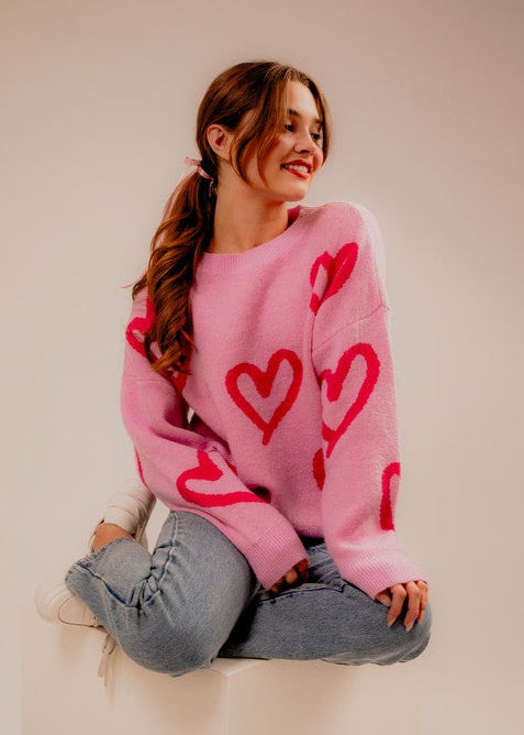 Heart Printed Sweater