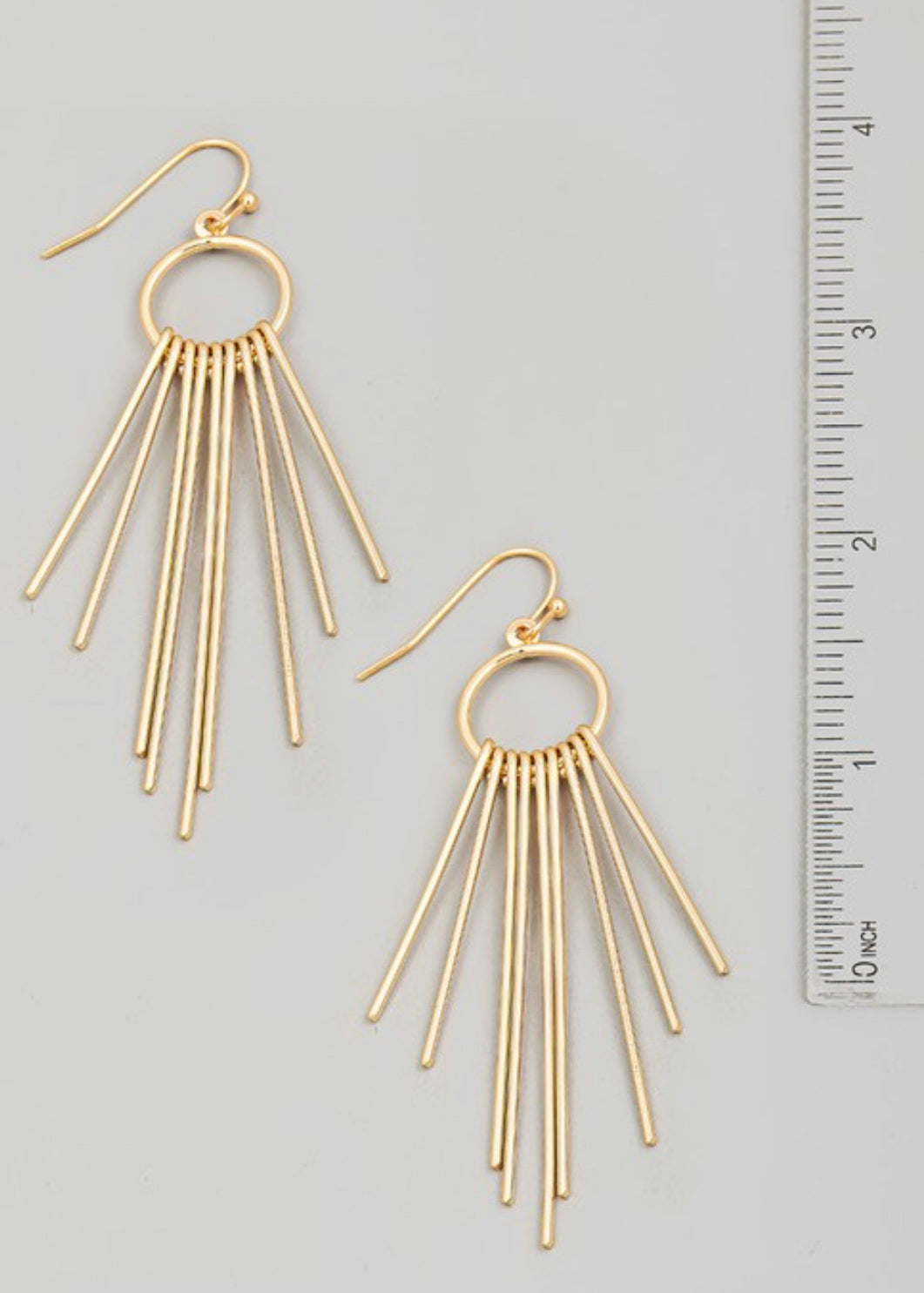 Metallic Needle Fringe Earrings