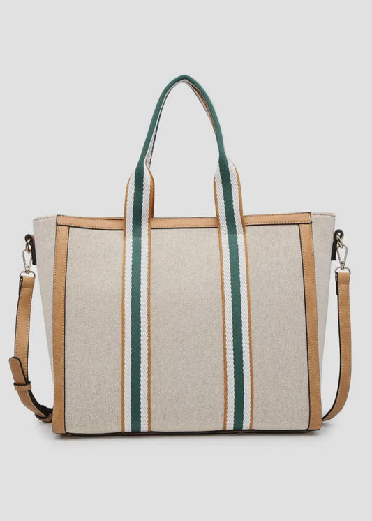 Canvas Tote with Contrast Straps