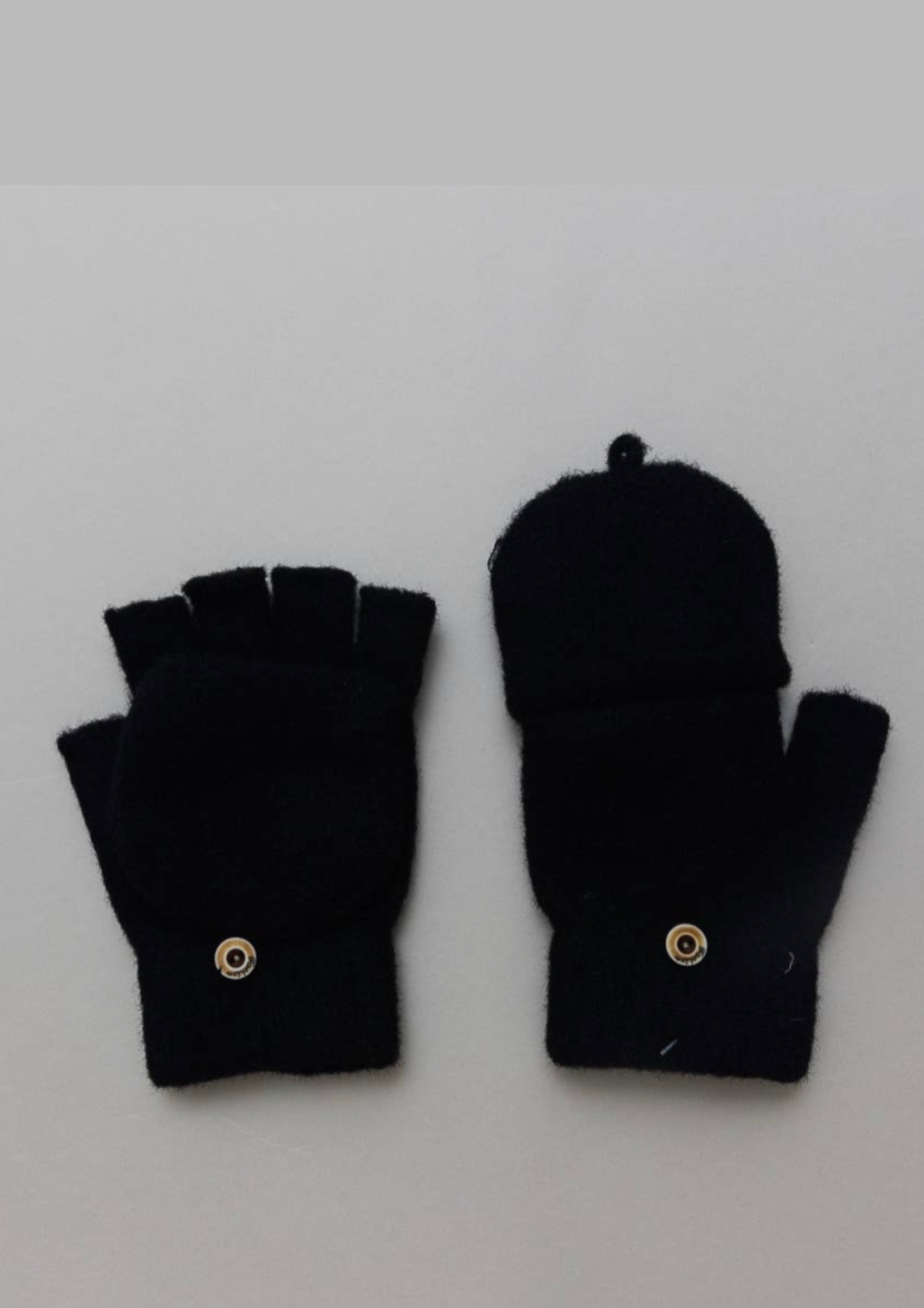 Fingerless Gloves with Mitten Flap