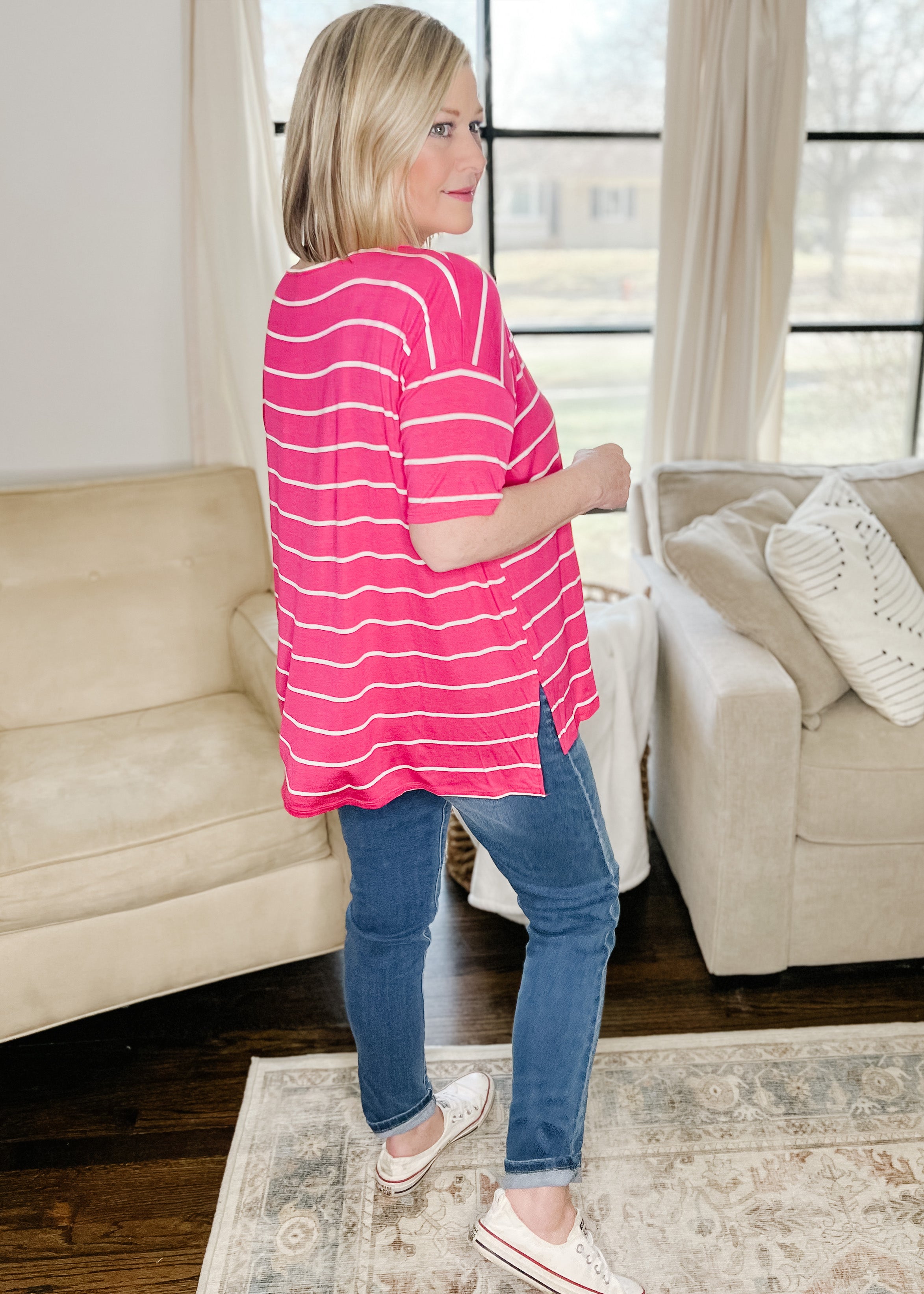 Striped Jersey Top (In 3 Colors) – L.E & CO