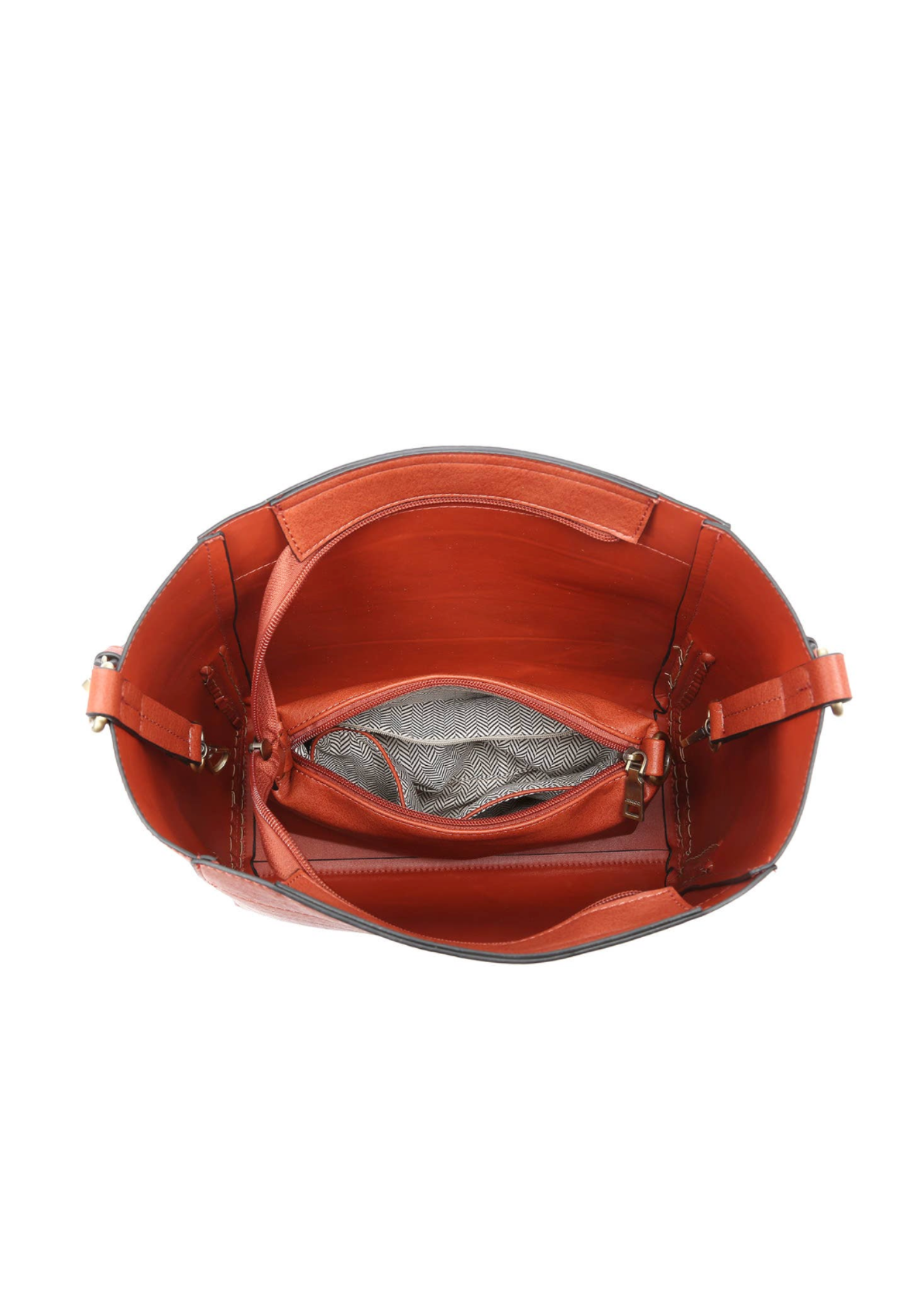 View of inside of bucket purse 